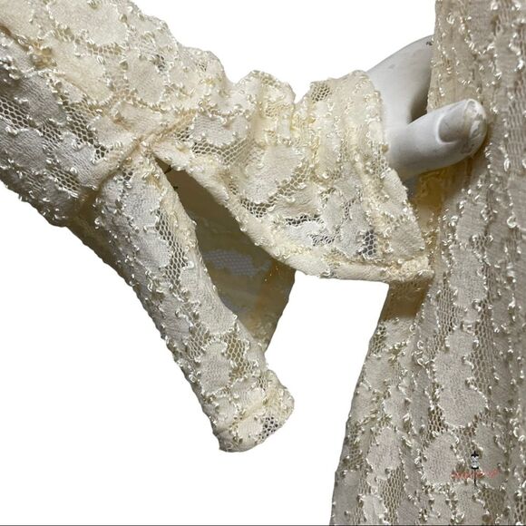 FREE PEOPLE Teen Witch Lace Keyhole Cut Out Skater Fit & Flare Mini Dress L - Picture 7 of 15